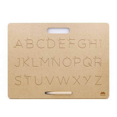 Tablette écriture majuscules scripts montessori Marron 1 - vertbaudet enfant 