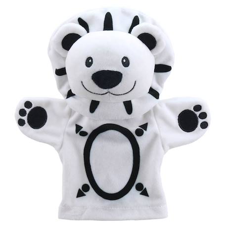Marionnette lion noir et blanc Blanc 1 - vertbaudet enfant 