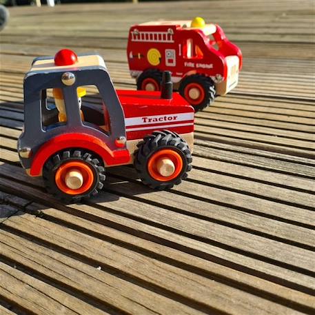 Tracteur rouge en bois Rouge 2 - vertbaudet enfant 