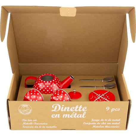 Dinette en métal rouge à pois Rouge 5 - vertbaudet enfant 