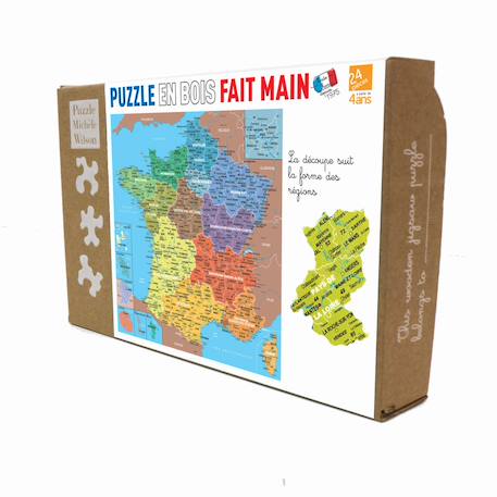 Puzzle carte de france des régions Marron 1 - vertbaudet enfant 