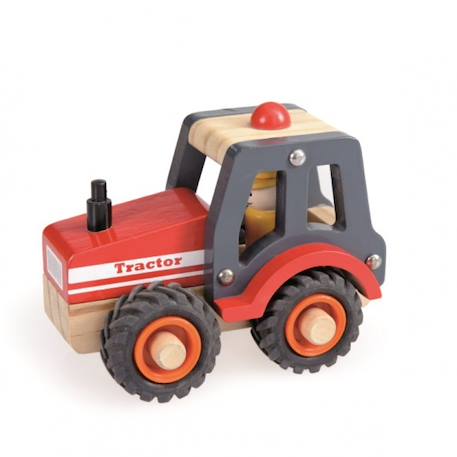 Tracteur rouge en bois Rouge 1 - vertbaudet enfant 