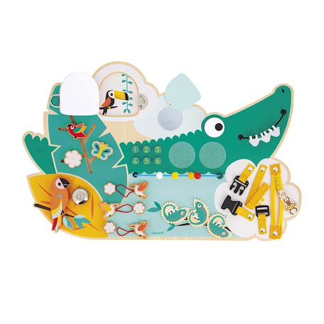 Panneau d'activités en bois fsc, busy board Vert 1 - vertbaudet enfant 