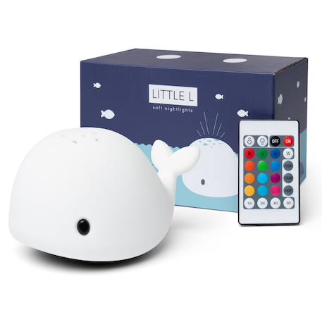 Veilleuse baleine avec télécommande Blanc+Bleu 1 - vertbaudet enfant 