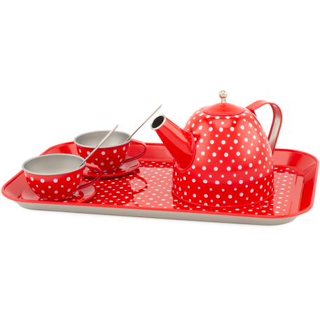 Dinette en métal rouge à pois Rouge 3 - vertbaudet enfant 