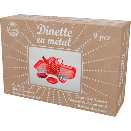 Dinette en métal rouge à pois Rouge 6 - vertbaudet enfant 