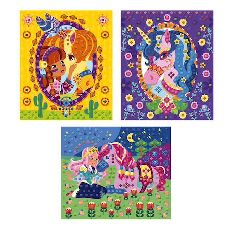 Mosaïques poneys et licornes Rose 3 - vertbaudet enfant 