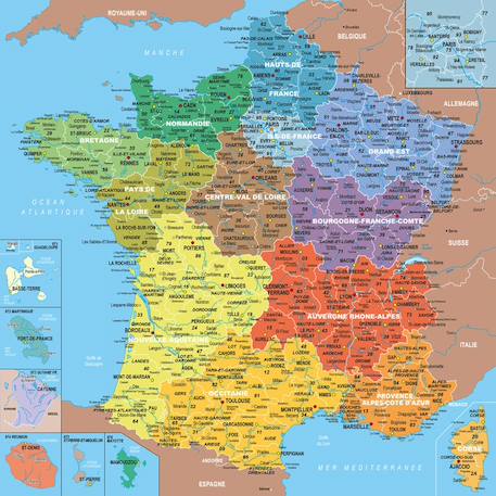 Puzzle carte de france des régions Marron 2 - vertbaudet enfant 