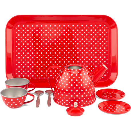 Dinette en métal rouge à pois Rouge 4 - vertbaudet enfant 
