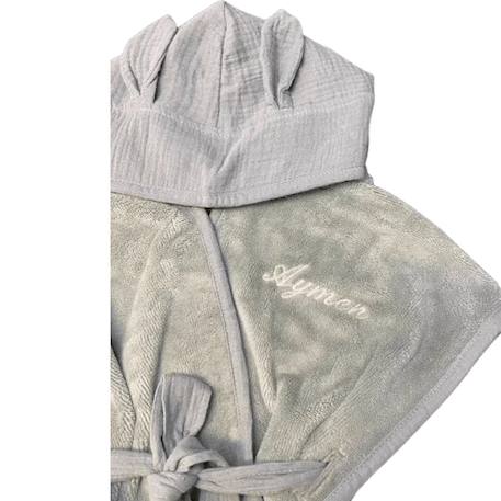 Peignoir bébé et enfant à capuche en bambou Écru+Rose clair+Vert d'eau 9 - vertbaudet enfant 