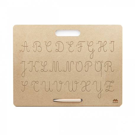 Tablette écriture majuscules cursives montessori Marron 1 - vertbaudet enfant 