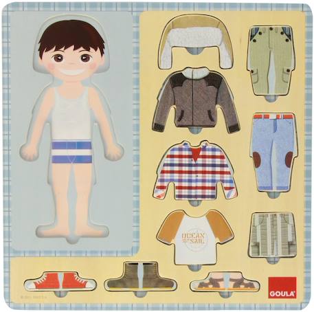 Puzzle garçon et ses vêtements Bleu 1 - vertbaudet enfant 