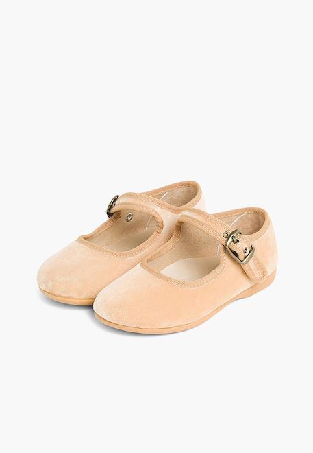 Chaussures babies fille en velours fermeture à boucle Bleu marine+Bordeaux+Byzantin+Camel+Gris+Marron+Noir+Rose pâle+Rouge+Vert 22 - vertbaudet enfant 