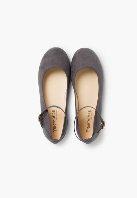 Ballerines pour fille et femme avec rubans en satin et bride Gris foncé 5 - vertbaudet enfant 
