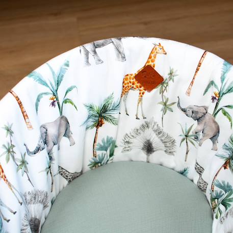 Habillage de couffin en satin de coton safari Safari, vert, gris, blanc 4 - vertbaudet enfant 