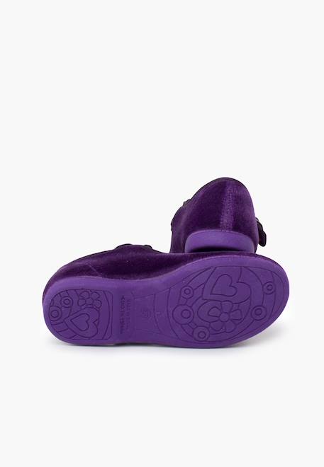 Chaussures babies fille en velours fermeture à boucle Bleu azur+Bleu marine+Bordeaux+Byzantin+Gris+Marron+Noir+Rose pâle+Rouge+Vert 21 - vertbaudet enfant 