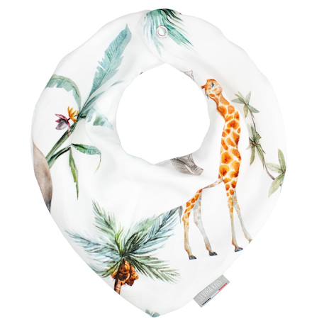 Bavoir bandana en coton safari Safari, vert, gris, blanc 1 - vertbaudet enfant 