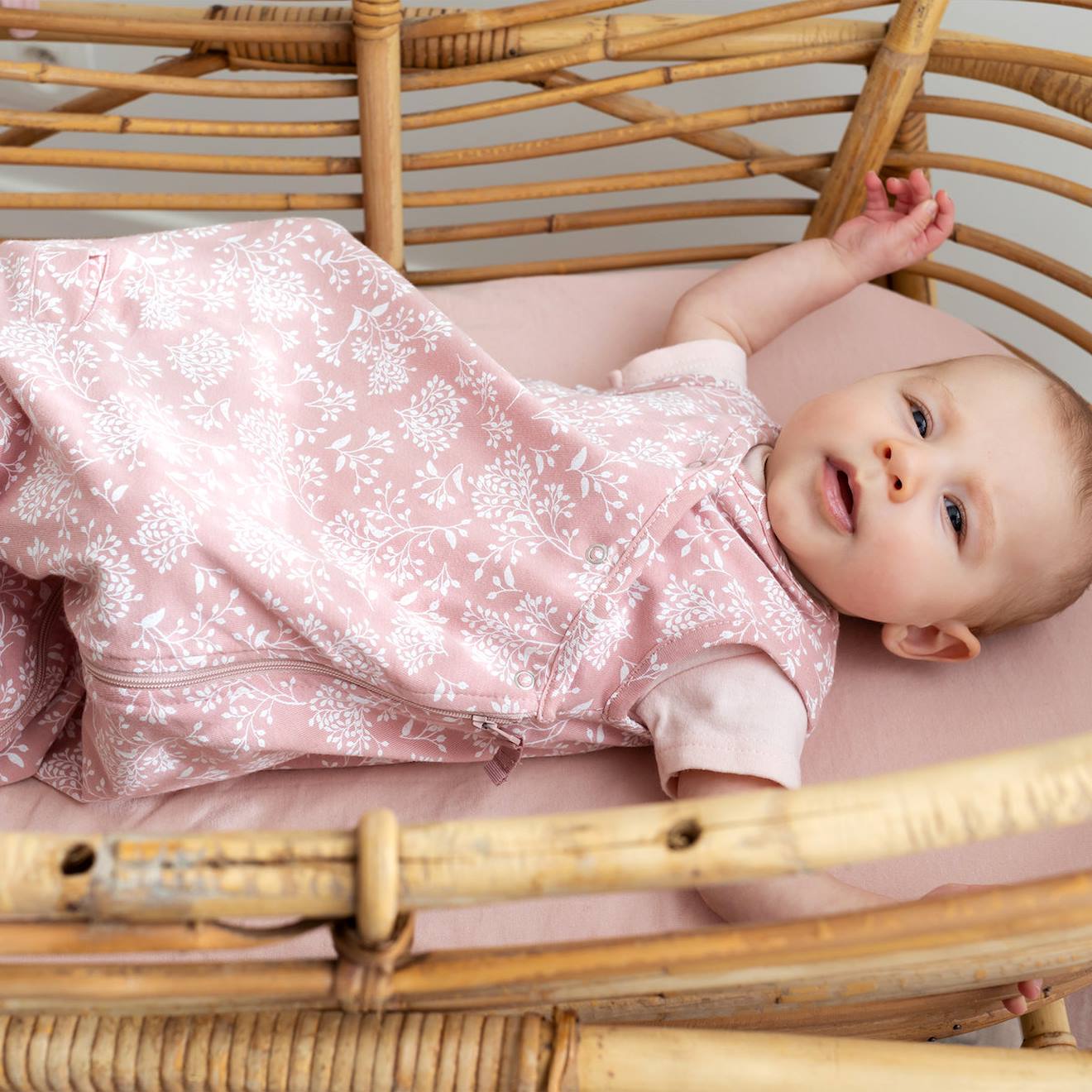 Gigoteuse Sans Manches Vertbaudet Hygge - Imprimé Feuillage Beige - Taille 0/6 Mois - Ouverture Zip Complète - TOG 2.5 - 10