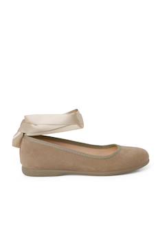 Chaussures-Ballerines pour fille et femme avec rubans en satin et bride
