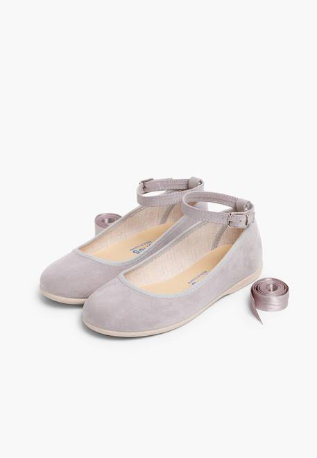 Ballerines pour fille et femme avec rubans en satin et bride Beige+Bleu de france+Bleu marine+Bleu pastel+Gris foncé+Gris perle+Olive verte+Rose claire+Sable+Taupe+Vert pastel 31 - vertbaudet enfant 