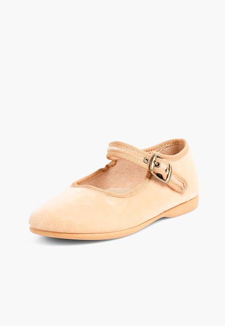 Chaussures babies fille en velours fermeture à boucle Bleu marine+Bordeaux+Byzantin+Camel+Gris+Marron+Noir+Rose pâle+Rouge+Vert 20 - vertbaudet enfant 