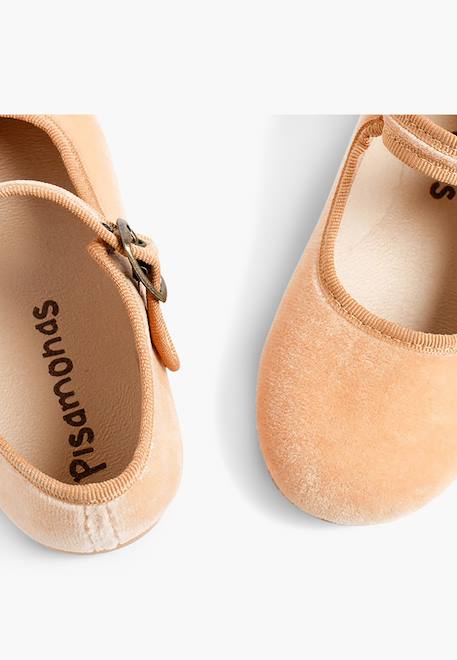 Chaussures babies fille en velours fermeture à boucle Bleu marine+Bordeaux+Byzantin+Camel+Gris+Marron+Noir+Rose pâle+Rouge+Vert 24 - vertbaudet enfant 