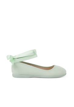 Chaussures-Ballerines pour fille et femme avec rubans en satin et bride