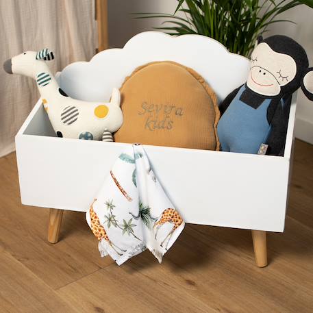 Doudou lange attache tétine en coton safari Safari, vert, gris, blanc 4 - vertbaudet enfant 