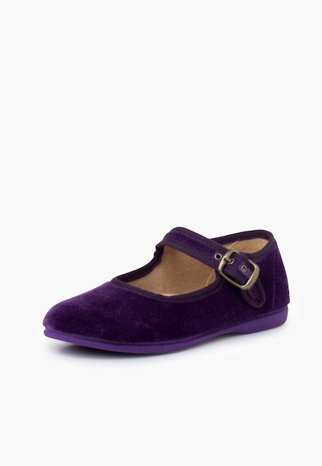 Chaussures babies fille en velours fermeture à boucle Bleu azur+Bleu marine+Bordeaux+Byzantin+Gris+Marron+Noir+Rose pâle+Rouge+Vert 20 - vertbaudet enfant 