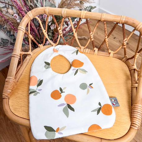 Bavoir en coton clem Clem, orange, vert 2 - vertbaudet enfant 