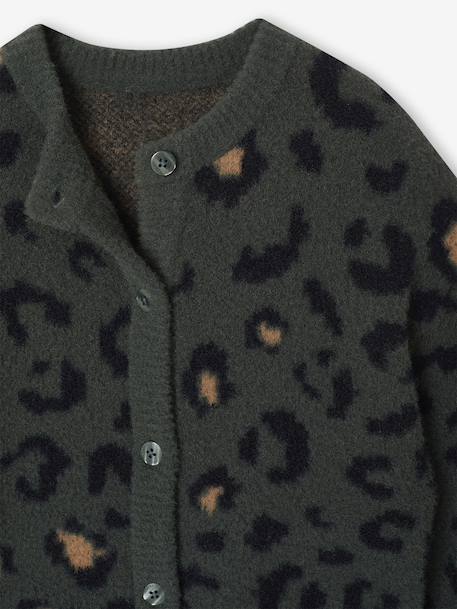 Gilet fille motif maille mousseuse chocolat+écru+marron+vert 15 - vertbaudet enfant 