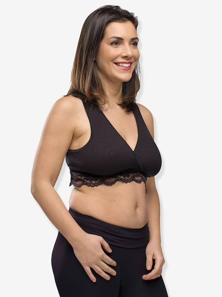 Soutien-gorge cache-coeur de grossesse et d'allaitement en coton bio Noir 3 - vertbaudet enfant 