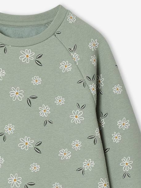Robe en molleton fleurs pop fille vert sauge 3 - vertbaudet enfant 