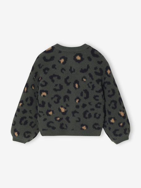 Gilet fille motif maille mousseuse chocolat+écru+marron+vert 14 - vertbaudet enfant 