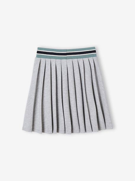 Jupe plissée en molleton fille gris chiné 3 - vertbaudet enfant 