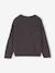 Pull fille maille perlée animation badge irisé anthracite+violet 2 - vertbaudet enfant 