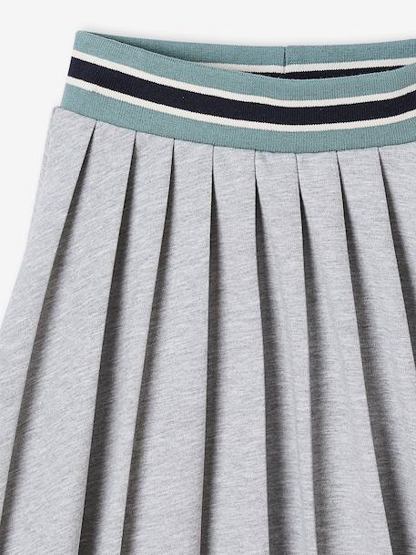 Jupe plissée en molleton fille gris chiné 4 - vertbaudet enfant 