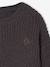 Pull fille maille perlée animation badge irisé anthracite+violet 3 - vertbaudet enfant 