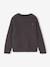Pull fille maille perlée animation badge irisé anthracite+violet 1 - vertbaudet enfant 