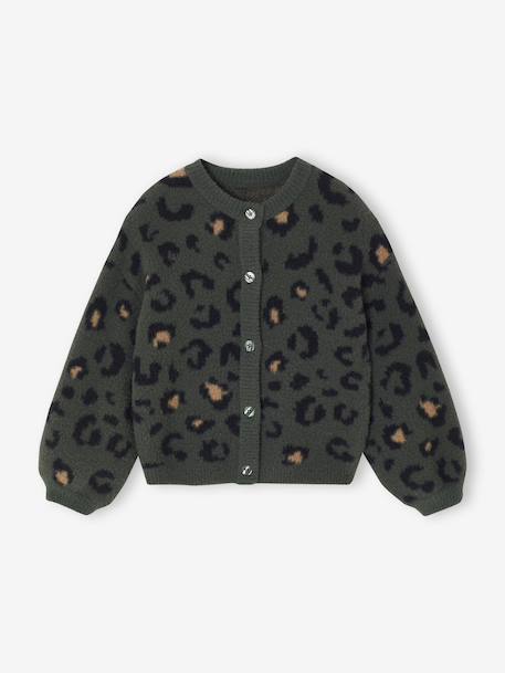 Gilet fille motif maille mousseuse chocolat+écru+marron+vert 13 - vertbaudet enfant 
