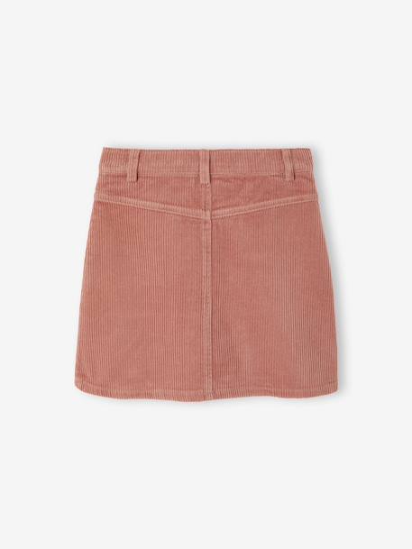 Jupe boutonnée en velours fille avec nouette fantaisie marine+vieux rose 7 - vertbaudet enfant 