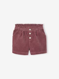 -Short en velours forme paperbag fille