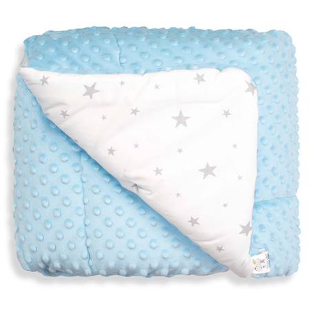 Couverture réversible et ultra douce stella Bleu+Gris+Rose 3 - vertbaudet enfant 