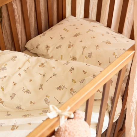 Housse de couette + taie d'oreiller Beige, orange, vert+Blanc, rose, bleu+Bleu, blanc+Ecru, jaune, gris 14 - vertbaudet enfant 
