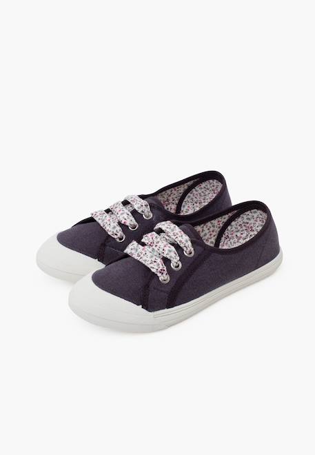 Tennis en toile avec lacets Blanc+Bleu+Bleu denim+Bleu marine+Grenat+Gris 17 - vertbaudet enfant 