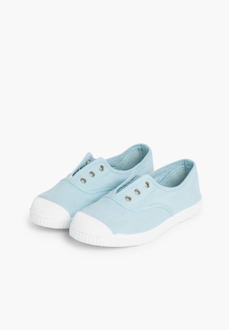 Tennis en toile avec bout caoutchouc sans lacets Aigue-marine+Anthracite+Blanc+Bleu+Bleu marine+Bleu navy+Bordeaux+Ciel clair+Gris+Jaune citron+Lavande pastel+Noir+Ocre+Rouge+Sable+Vert fougère+Vert militaire 44 - vertbaudet enfant 