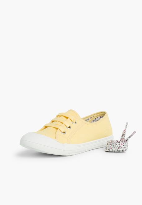 Tennis en toile avec lacets Blanc+Bleu+Gris+Jaune 20 - vertbaudet enfant 