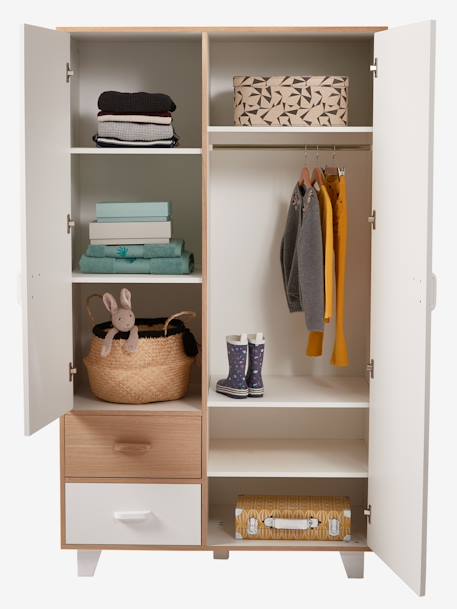 Armoire 2 portes + 2 tiroirs HOPLA blanc 8 - vertbaudet enfant 