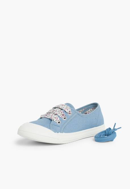 Tennis en toile avec lacets Blanc+Bleu+Bleu denim+Bleu marine+Grenat+Gris 9 - vertbaudet enfant 