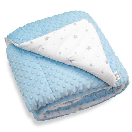 Couverture réversible et ultra douce stella Bleu+Gris+Rose 1 - vertbaudet enfant 